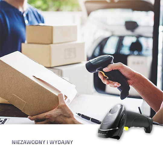 Qoltec Handheld-Scanner Verkabelt mit 1D-Barcode-Lesefunktion