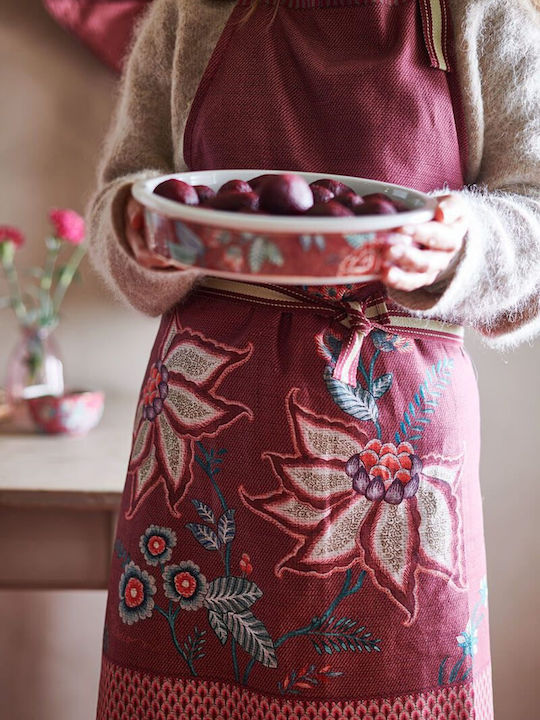 PiP Studio Flower Festival Ποδιά Κουζίνας Dark Pink 88x85cm 51.030.024