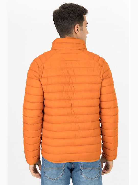 Tiffosi Men's Winter Puffer Jacket Windproof Orange