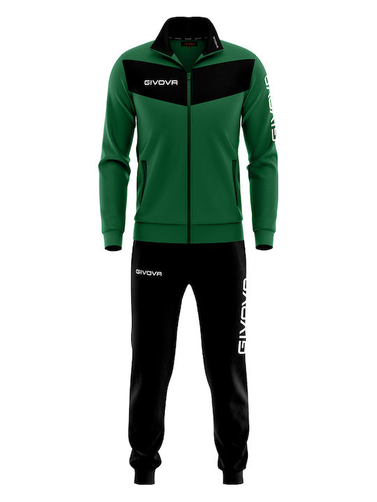 Tuta Visa Football Tracksuit Glossy with Elastic Green