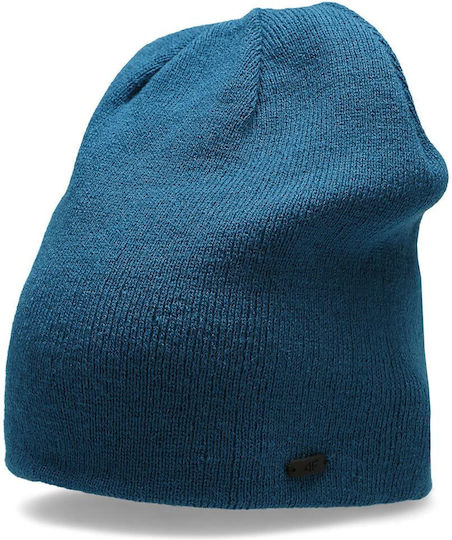 Beanie Männer Wendbar Beanie mit Rippstrick in Blau Farbe