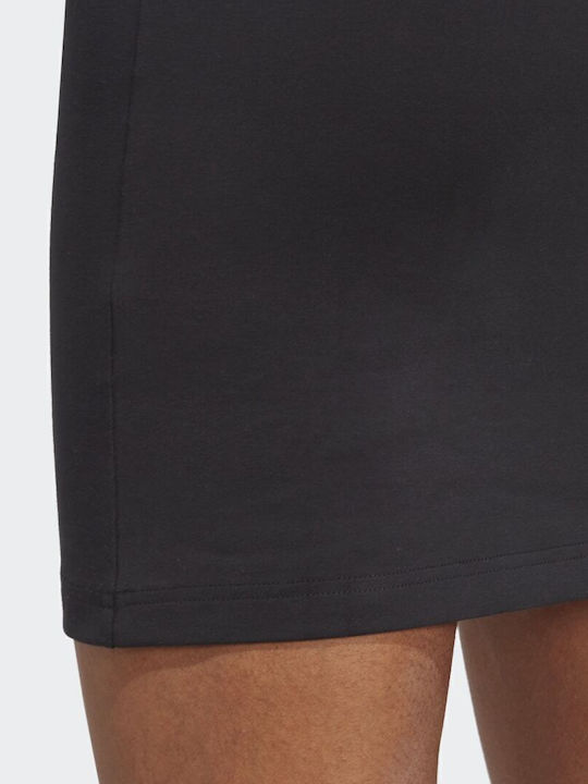 Essentials 3-Stripes Rochie De Vară Pentru Femei Mini Sport Tricou Mâneca Scurtă Neagră