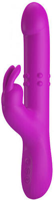 Pretty Love Reese Vibrator Rabbit Thrusting Vibrator With Rotating Beads 24.8cm BI-014902 Purple