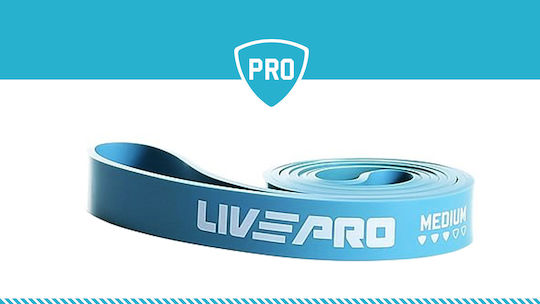 Live Pro Resistance Band Loop Moderate Blue 2.08m