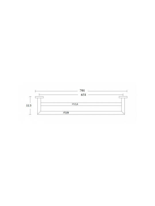 Sparke Gilda 15 Double Wall-Mounted Bathroom Rail ​70x5.2cm Black