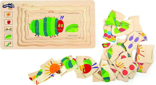 Ξύλινο Παιδικό Puzzle Σφηνώματα Μια Κάμπια Πολύ Πεινασμένη για 3+ Ετών 42pcs Small Foot