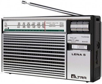 Eltra Lena 5 Silver Tabletop Radio Battery with USB Silver