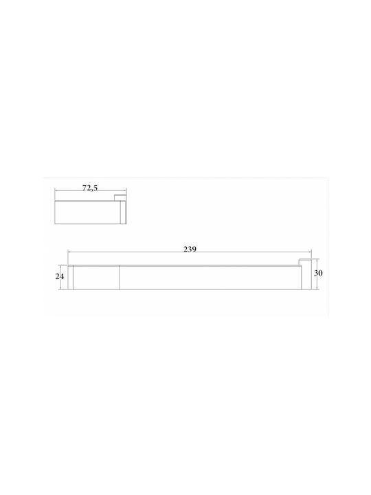 Sparke Palmia 07 Single Wall-Mounted Bathroom Rail ​23.9x3cm Black