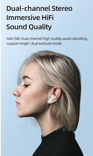 Usams US-BU12 Earbud Bluetooth Handsfree Căști cu Carcasă de Încărcare Alb