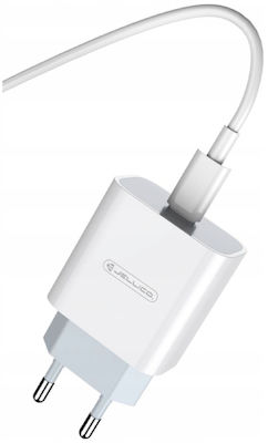 Jellico Φορτιστής με Θύρα USB-C και Καλώδιο Lightning 20W Power Delivery Λευκός (AK180)