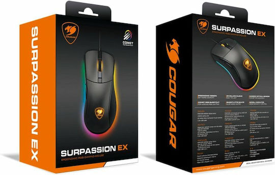 Cougar Surpassion Ex RGB Gaming Mouse 6400 DPI Black