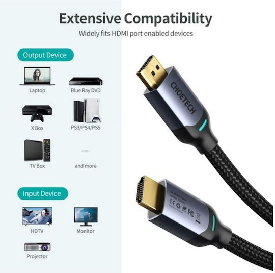 Choetech HDMI-Kabel männlich - HDMI-Stecker männlich 2m Schwarz
