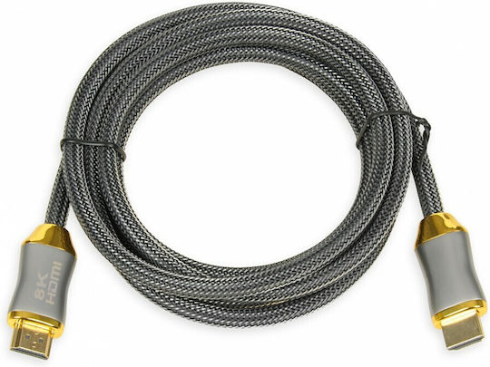 iBox HD08 HDMI 2.1 Ultra High Speed 48Gbps 4K 120Hz HDR VRR Cable HDMI male - HDMI male 2m Μαύρο