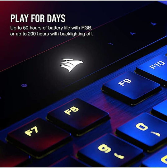 Corsair K100 Air Ασύρματο Gaming Μηχανικό Πληκτρολόγιο με Cherry MX Ultra Low Profile διακόπτες και RGB φωτισμό (Αγγλικό US)
