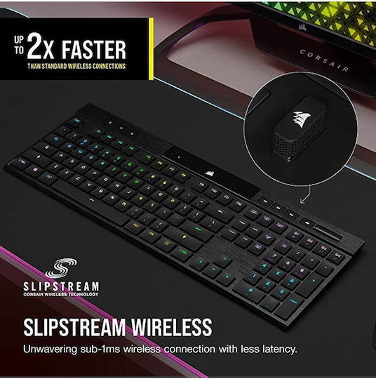 Corsair K100 Air Ασύρματο Gaming Μηχανικό Πληκτρολόγιο με Cherry MX Ultra Low Profile διακόπτες και RGB φωτισμό (Αγγλικό US)