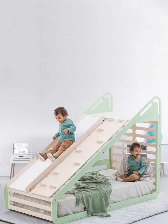 Sleepy Pat pentru Copii Montessori Single Verde pentru Saltea 90x200cm