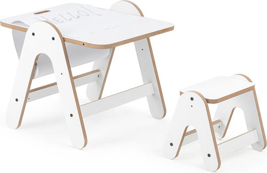 Kids Table and Chairs Set made of Wood White Mamatoyz