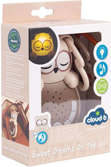 Cloud b Окачен Играчка За автомобил с музика Sweet Dreamz On the Go – Owl за 0++ Месеца