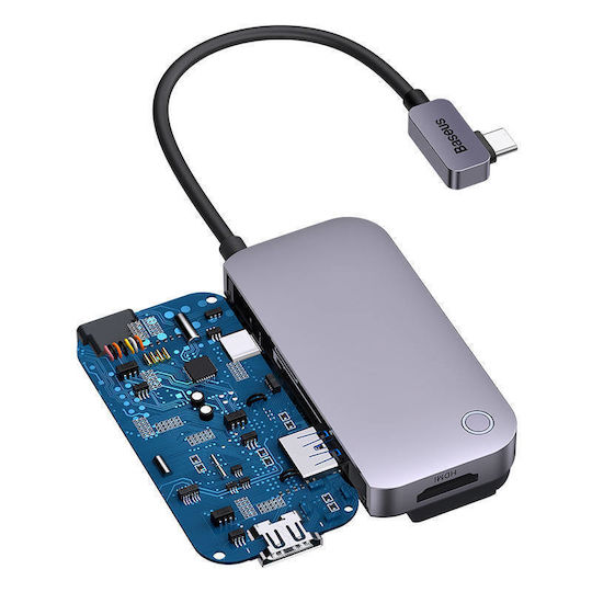 Baseus PadJoy Series USB-C Docking Station με HDMI 4K PD Γκρι