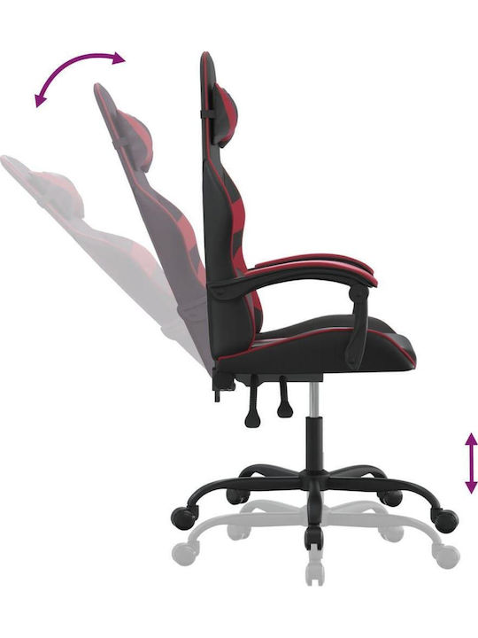 vidaXL 349550 Καρέκλα Gaming Δερματίνης Μαύρο / Μπορντό