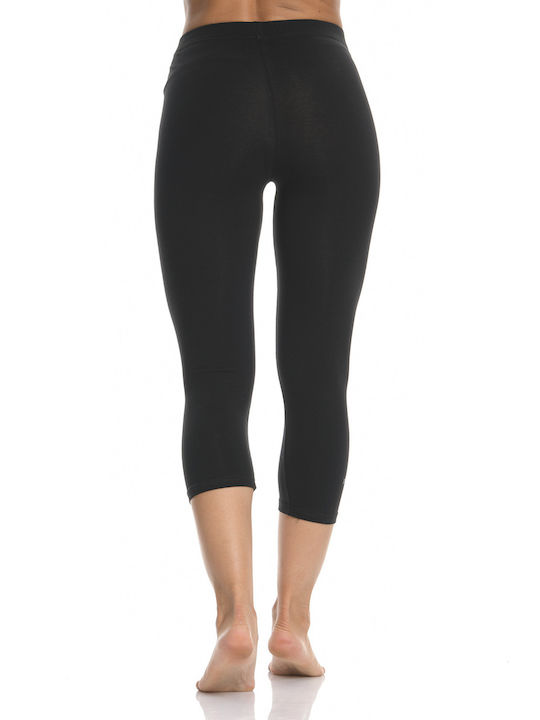 Cotton capri leggings black