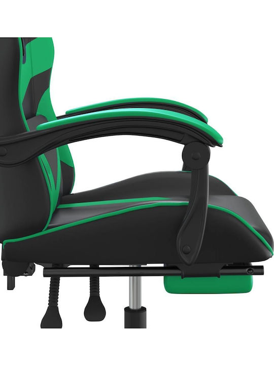 vidaXL 349558 Καρέκλα Gaming Δερματίνης με Υποπόδιο Πράσινη