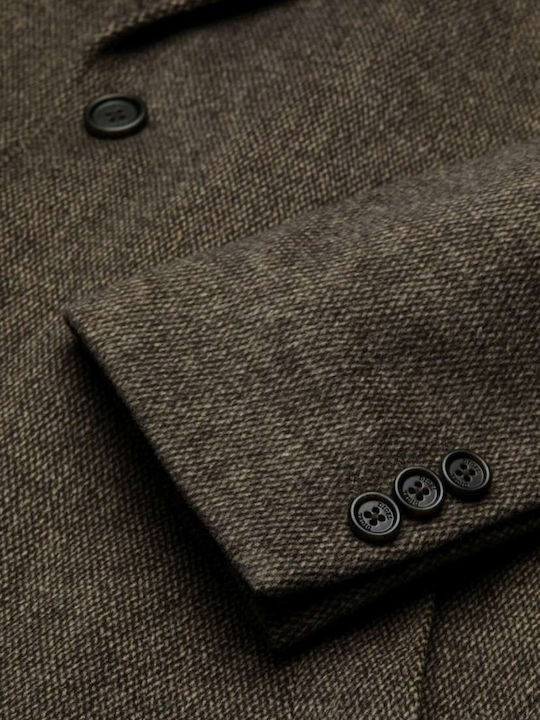 DIGEL men's wool semi-coat - DEUS 77903 36 Brown