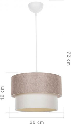 Pakketo PWL-1194 Adjustable Beige Pendant Ceiling Light with E27 Socket 30x30x72cm