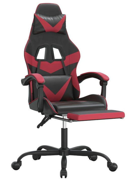 vidaXL 349562 Artificial Leather Gaming Chair with Footrest Black/Burgundy
