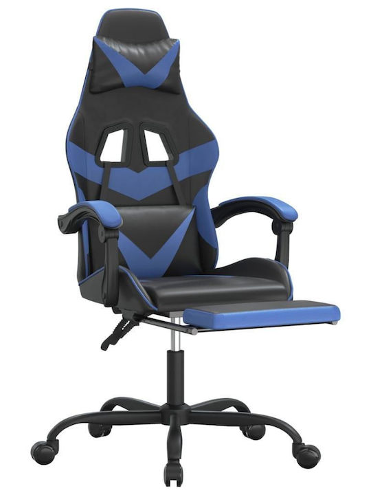 vidaXL 349555 Καρέκλα Gaming Δερματίνης με Υποπόδιο Μαύρο/Μπλε