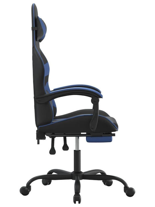 vidaXL 349555 Καρέκλα Gaming Δερματίνης με Υποπόδιο Μαύρο/Μπλε