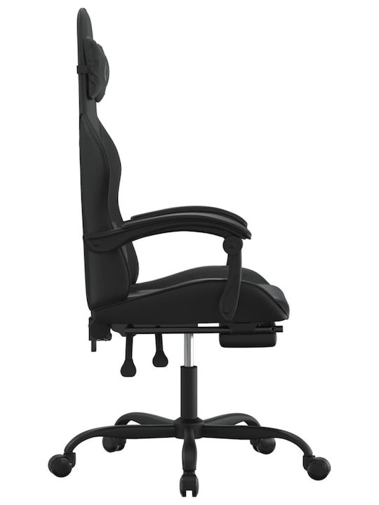 vidaXL 349587 Καρέκλα Gaming Δερματίνης με Υποπόδιο Μαύρη