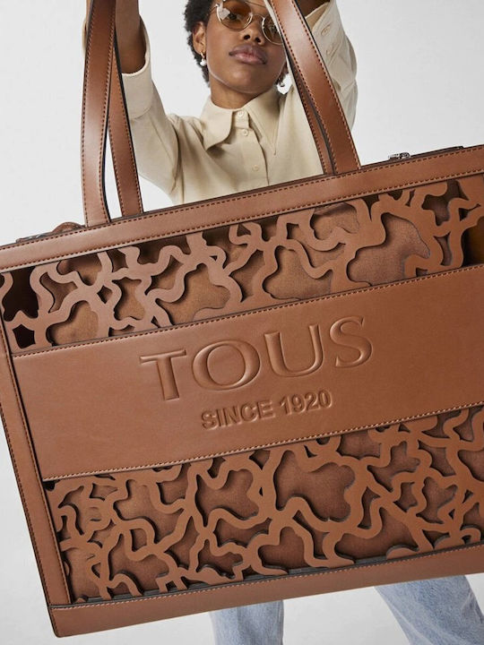 Amaya Kaos Shock Leather Women's Bag Shopper Shoulder Tabac Brown
