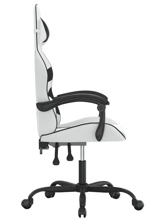 vidaXL 349553 Геймърски стол Бяло/черно