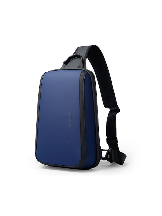 Bange Shoulder / Crossbody Bag with Zipper, Internal Compartments & Adjustable Strap Blue 21x10x33cm