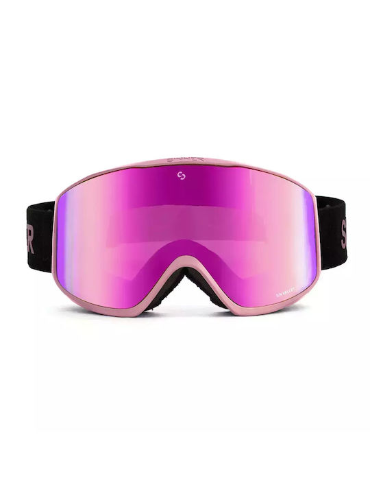 Sinner Sin Valley S Ski & Snowboard Goggles Kids Pink with Lens in Pink Color