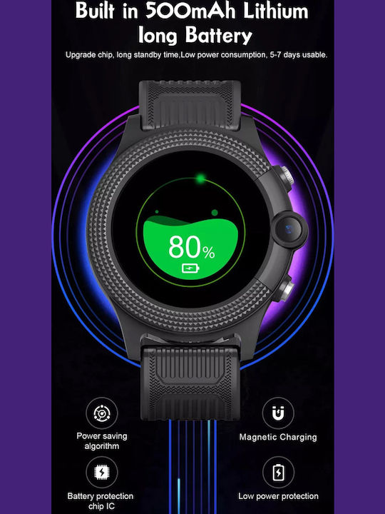 INTIME Kids Digital Watch with GPS and Rubber/Plastic Strap Black