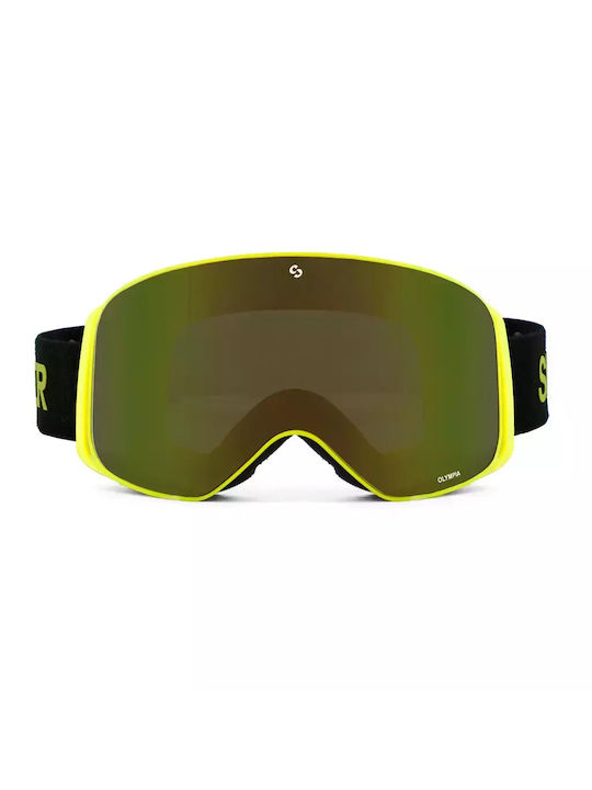 Sinner Unisex Ski- & Snowboardbrille Erwachsene Gelb mit Linse Getönt in Orange Farbe