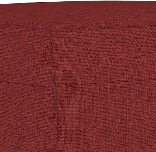 Burgundy Fabric Upholstered Bench Stool 70x35x41 cm