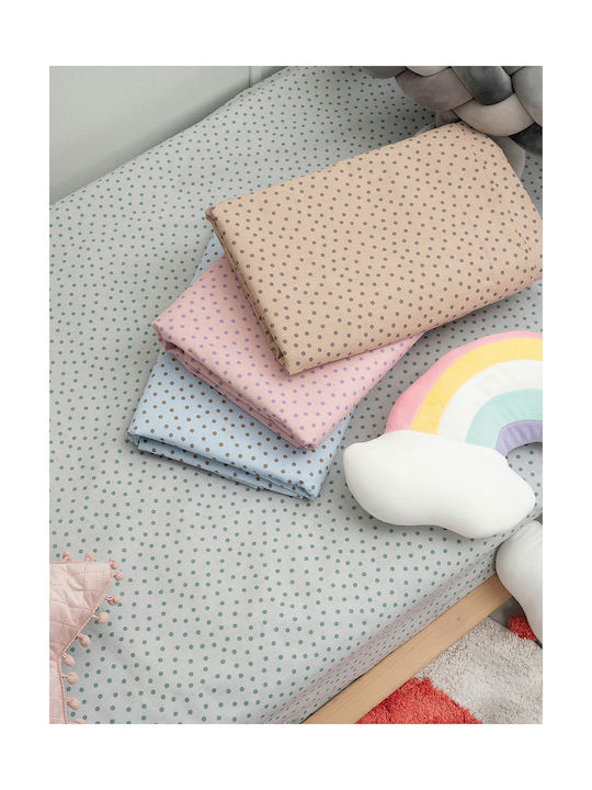 Palamaiki Confetti Baby Bettlaken Für Krippe Baumwolle Angepasst Blush 70x155cm