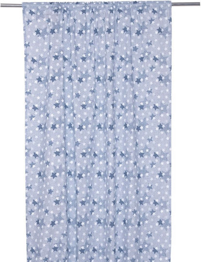 Viopros Kinder Vorhang Ehrlich mit Borte Blau 665809 140x270cm