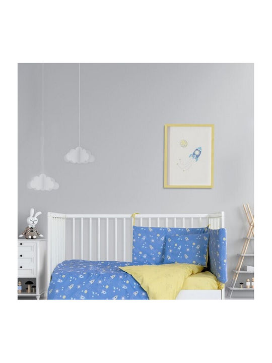 Kocoon Cotton Baby Quilt Zeppelin 110x150cm Light Blue