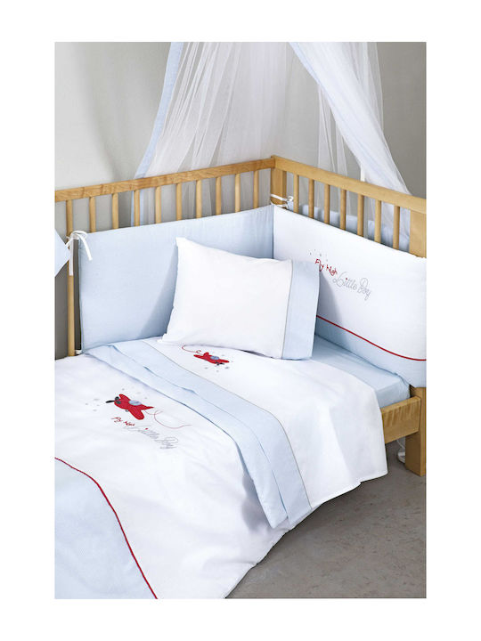 Nima Cotton Baby Quilt Fly High 100x140cm Light Blue