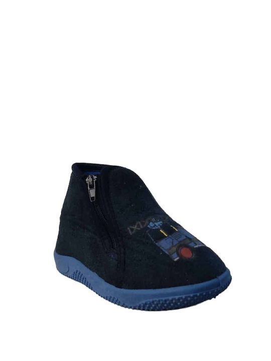 Adam's Shoes Kinderhausschuhe Stiefel Marineblau