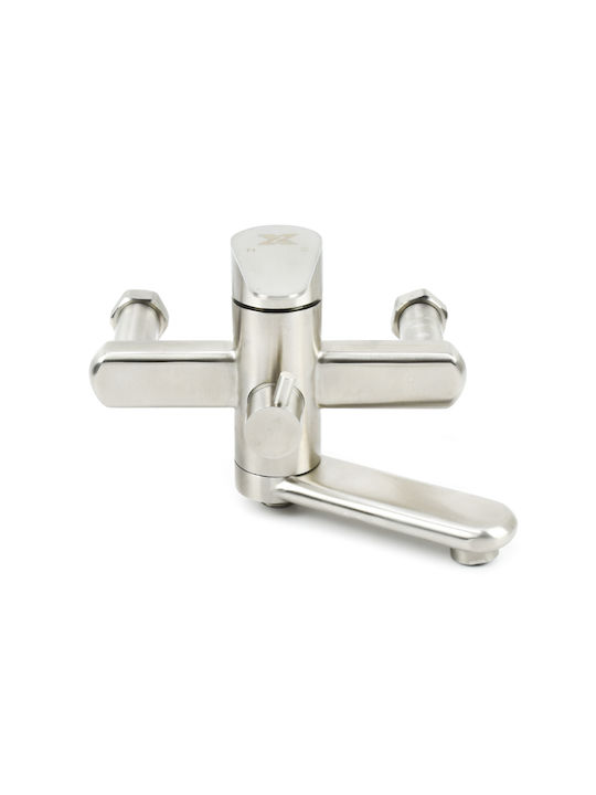 XZ 22018 Shower Column with Bathtub Mixer 122cm Silver