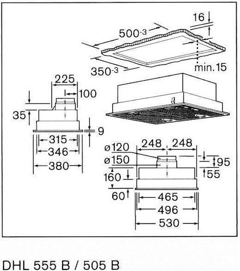 Bosch Μηχανισμός Απορρόφησης 53cm Inox