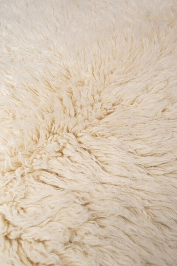 Viokarpet Flokati Teppich Rund Zottelig Wolle Natural White 1000 g/m²