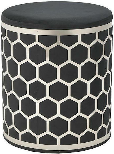 Scaune Camera de zi Tapițat cu Catifea Black / Silver 36x36x43buc