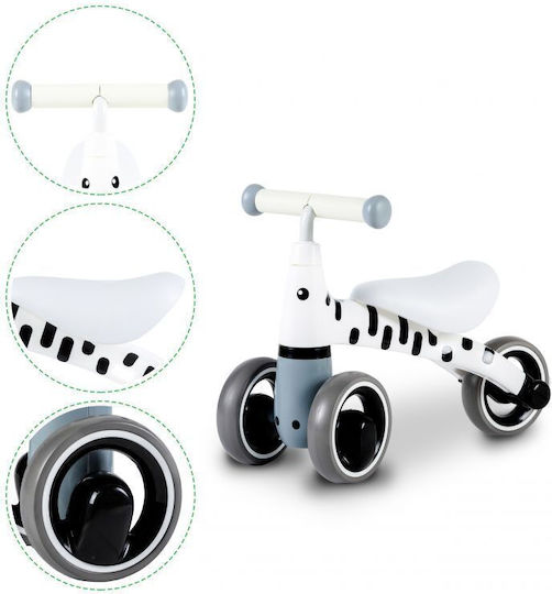Ecotoys Zebra Lauflernhilfe Ride On für 12++ Monate LB1603 Weiß