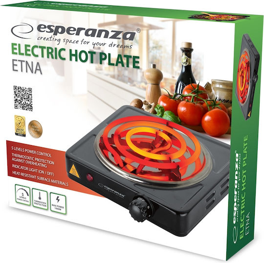 Esperanza Enamel Countertop Single Burner Black